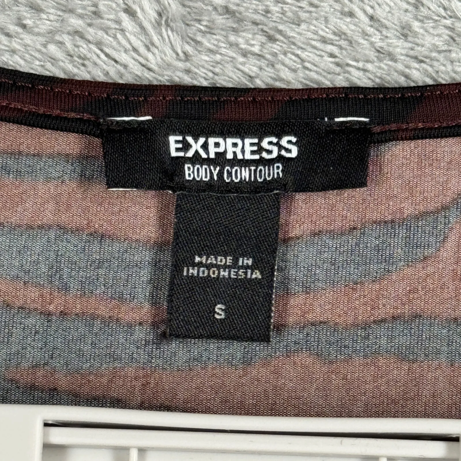 Express Body Contour Zebra Thong‎ Bodysuit Animal Print Stretch Top Layer S Club - Image 8