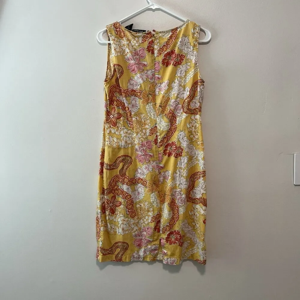 Pataloha Patagonia Vintage 2001 Yellow Floral‎ Tank Dress Size 10 - Image 4