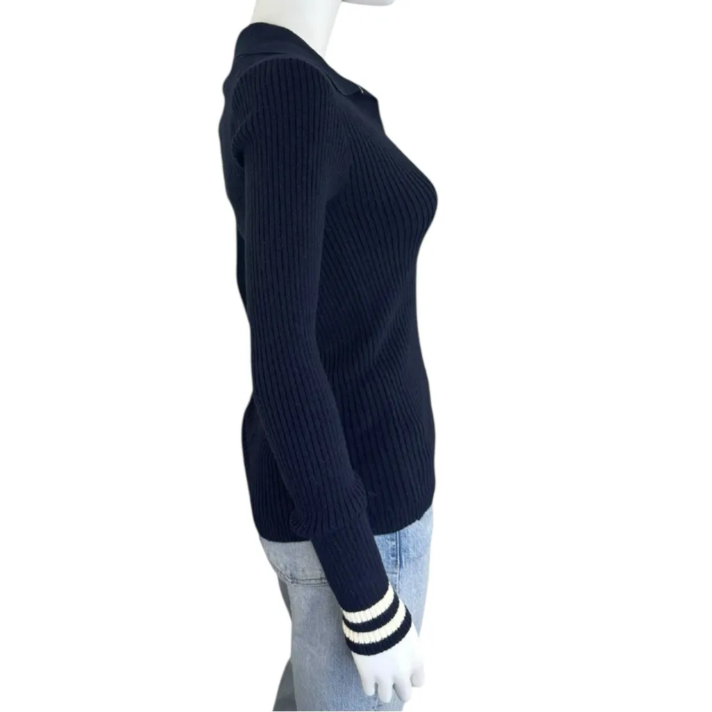 FAHERTY NWT Navy Retro Stripe Sweater Size S - Image 2