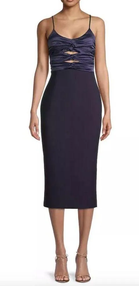 Likely Steph Midi Sheath Cocktail Dress Navy Womens 6 - Image 2