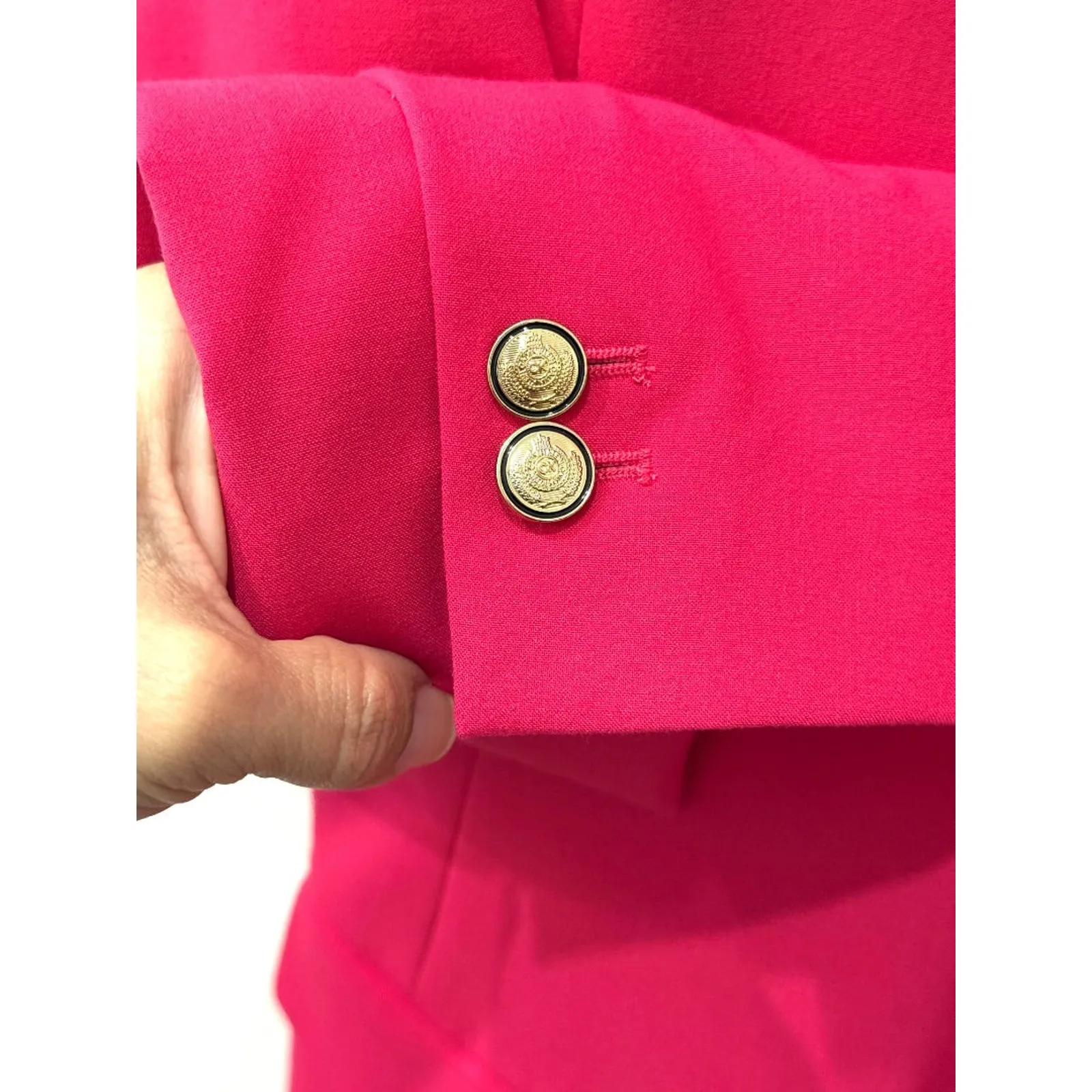 NWT Calvin Klein Peak Lapel Open Front Blazer Officewear Pink Women's Size 14 - Image 6