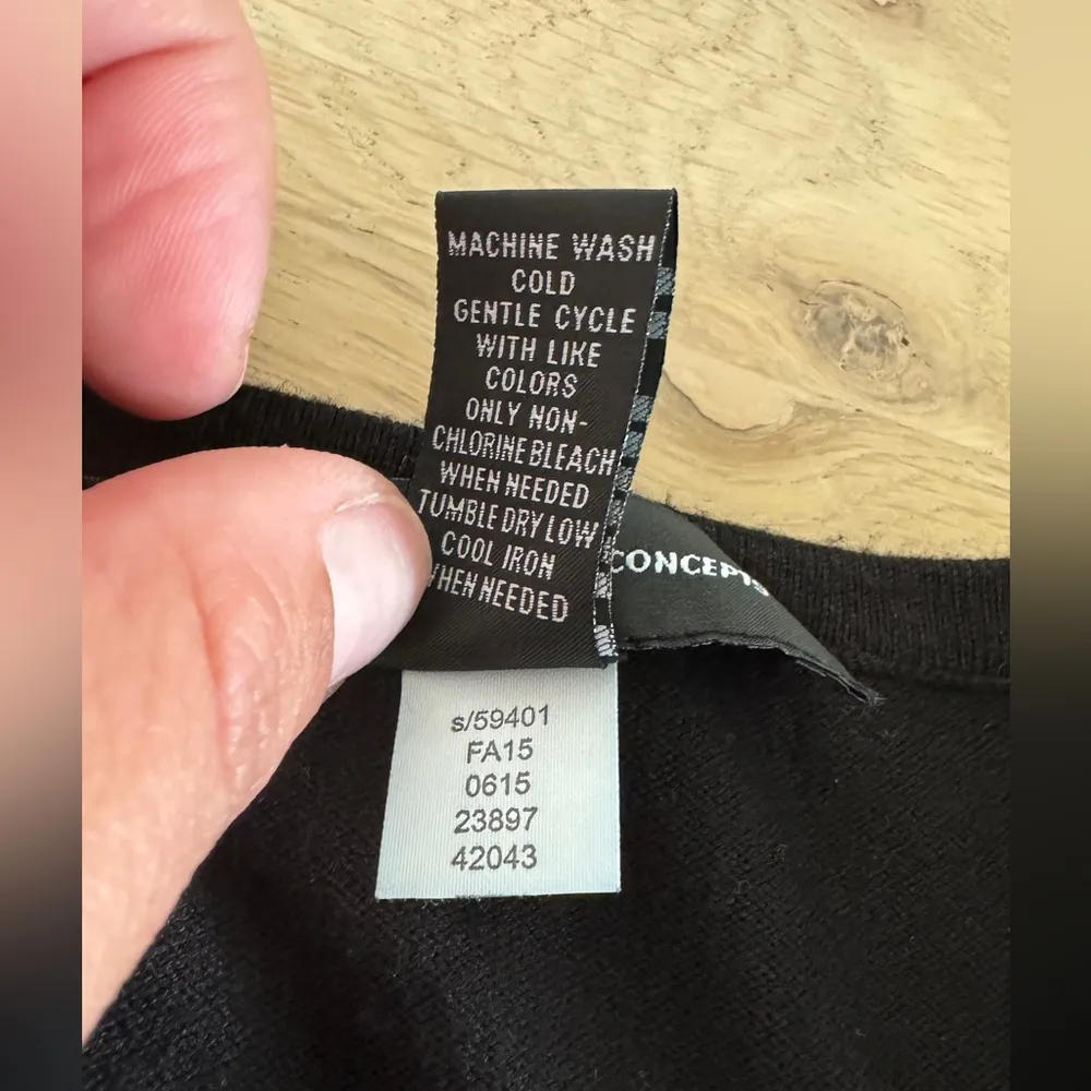 INC International Concepts Fringe Open Vest Faux Suede Black medium - Image 4