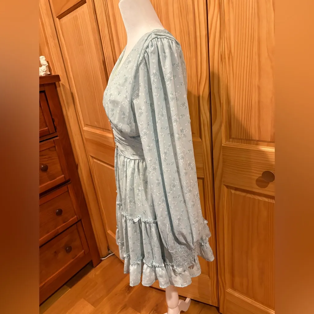 Altar'd State Lisa Floral Mini Dress sage women’s S NWT - Image 5