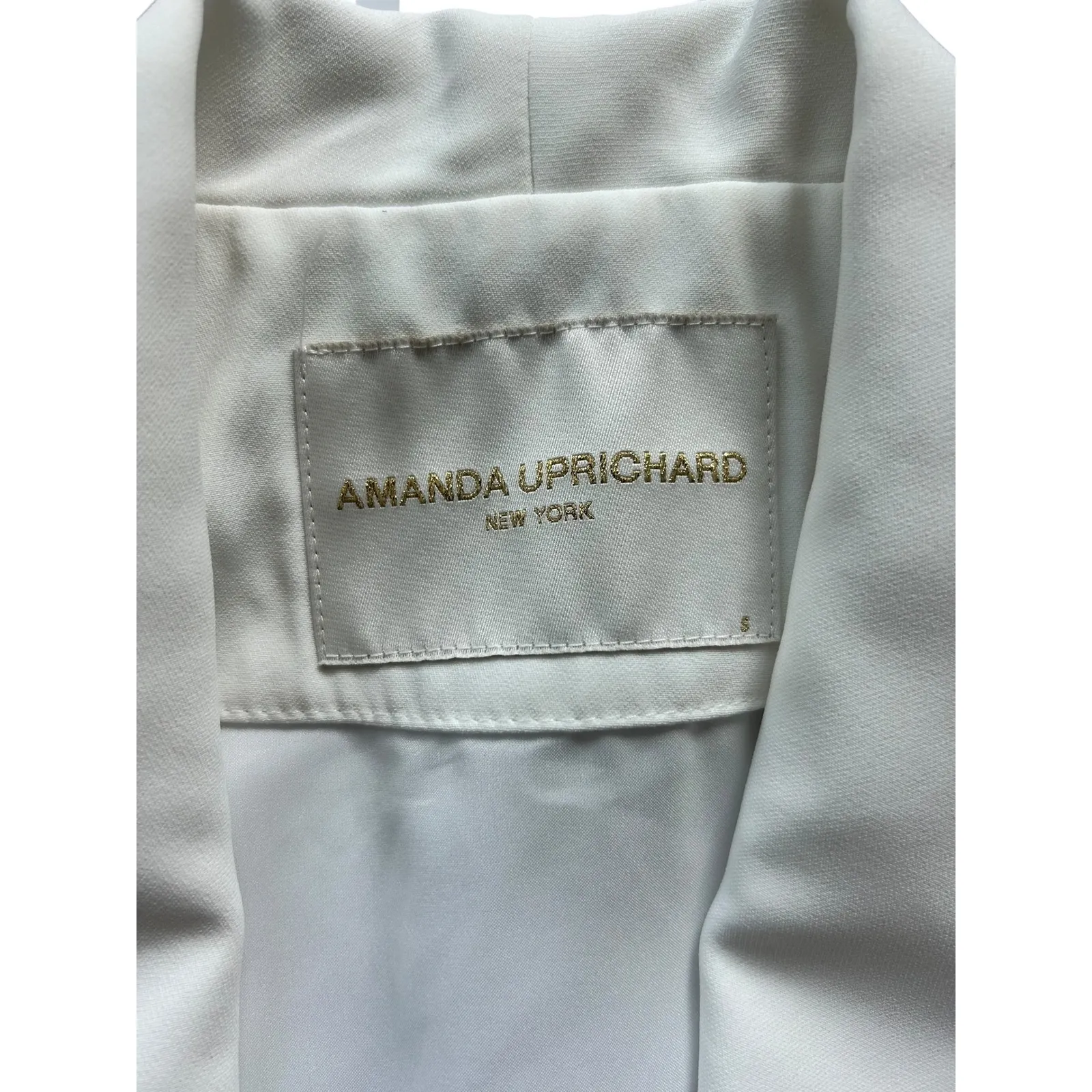 AMANDA UPRICHARD Ivory Shawl Collar Single Button Blazer Jacket Womens Size S - Image 6