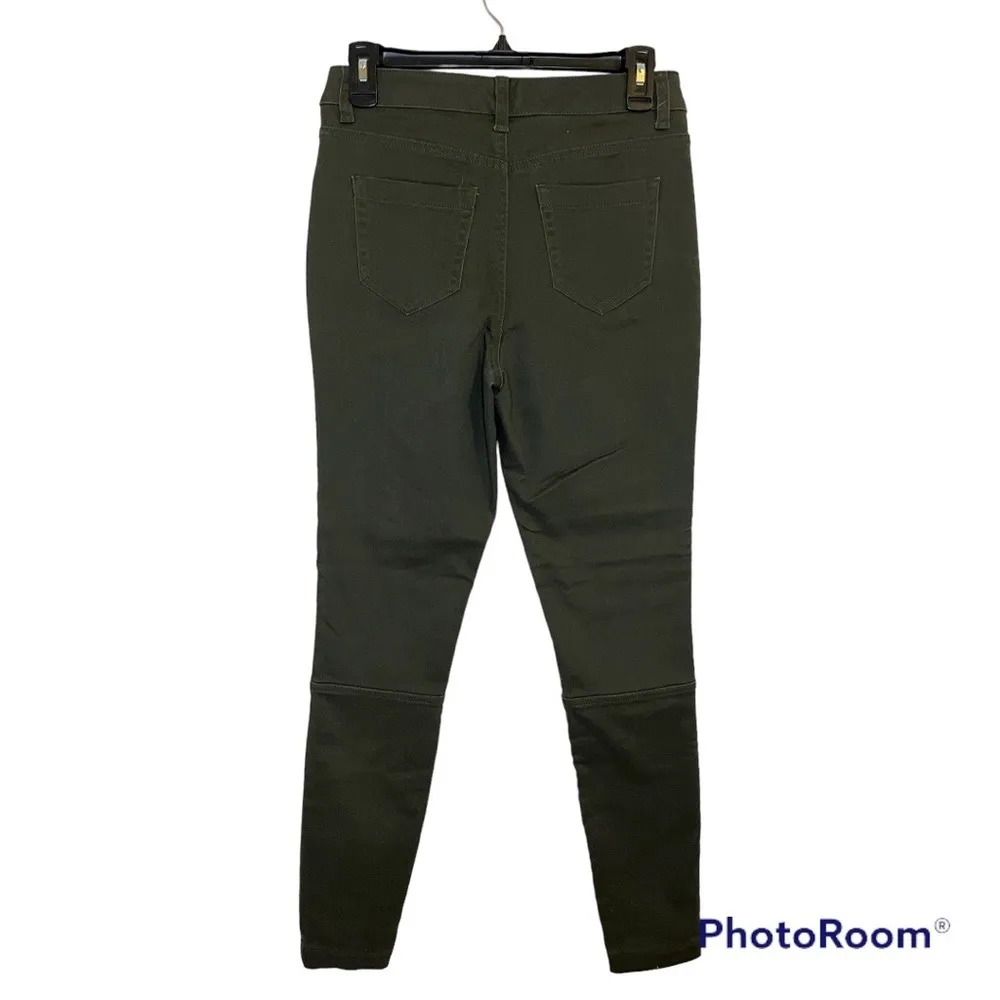 Olive Green Stretch Skinny Jeans Size 4 - Image 2