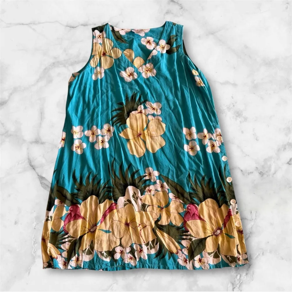 Soft Surroundings Flourish Multi Painterly Floral Sleeveless midi Dress blue - Image 4