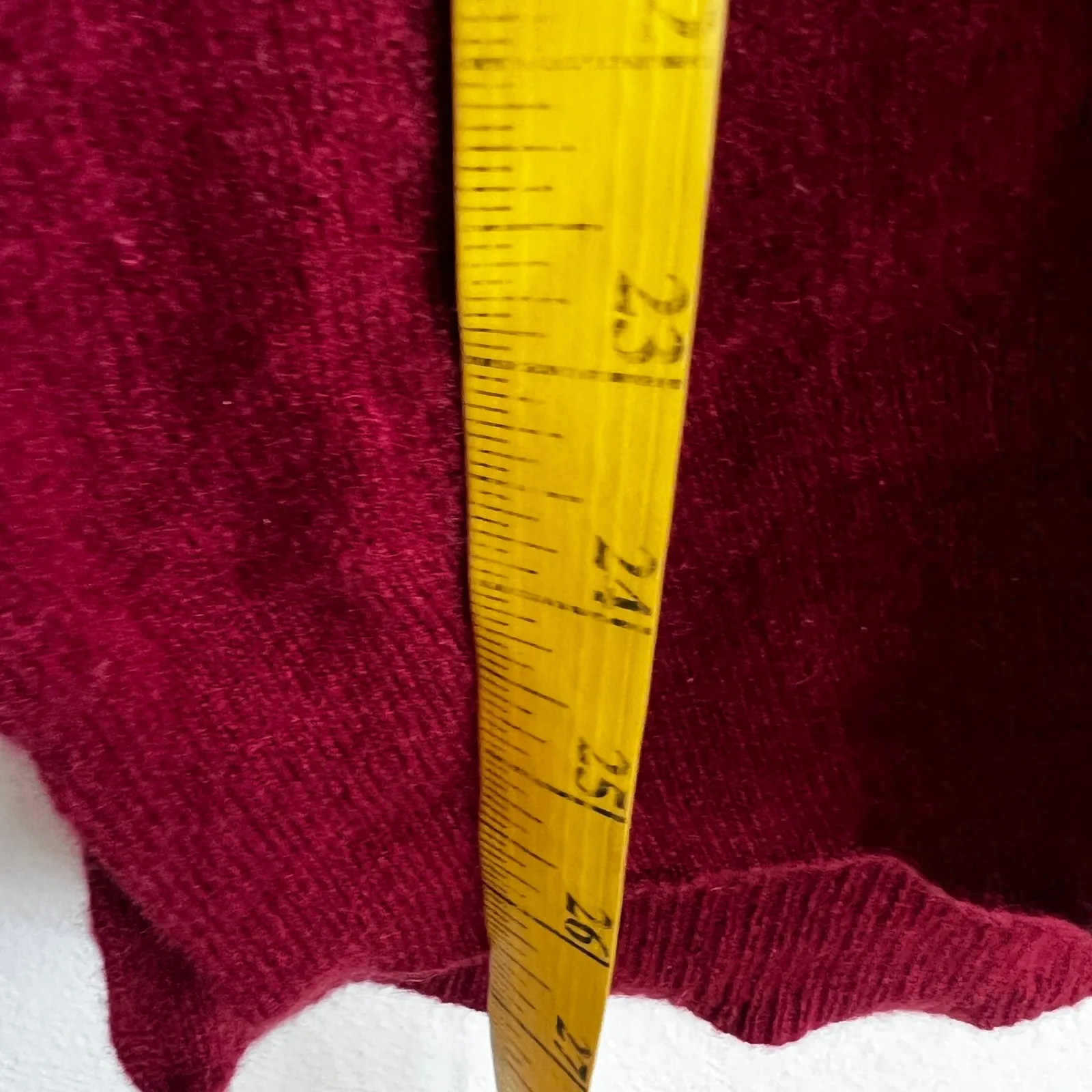 Halogen 100% Cashmere V Neck Sweater Burgundy Women's Small - Image 5