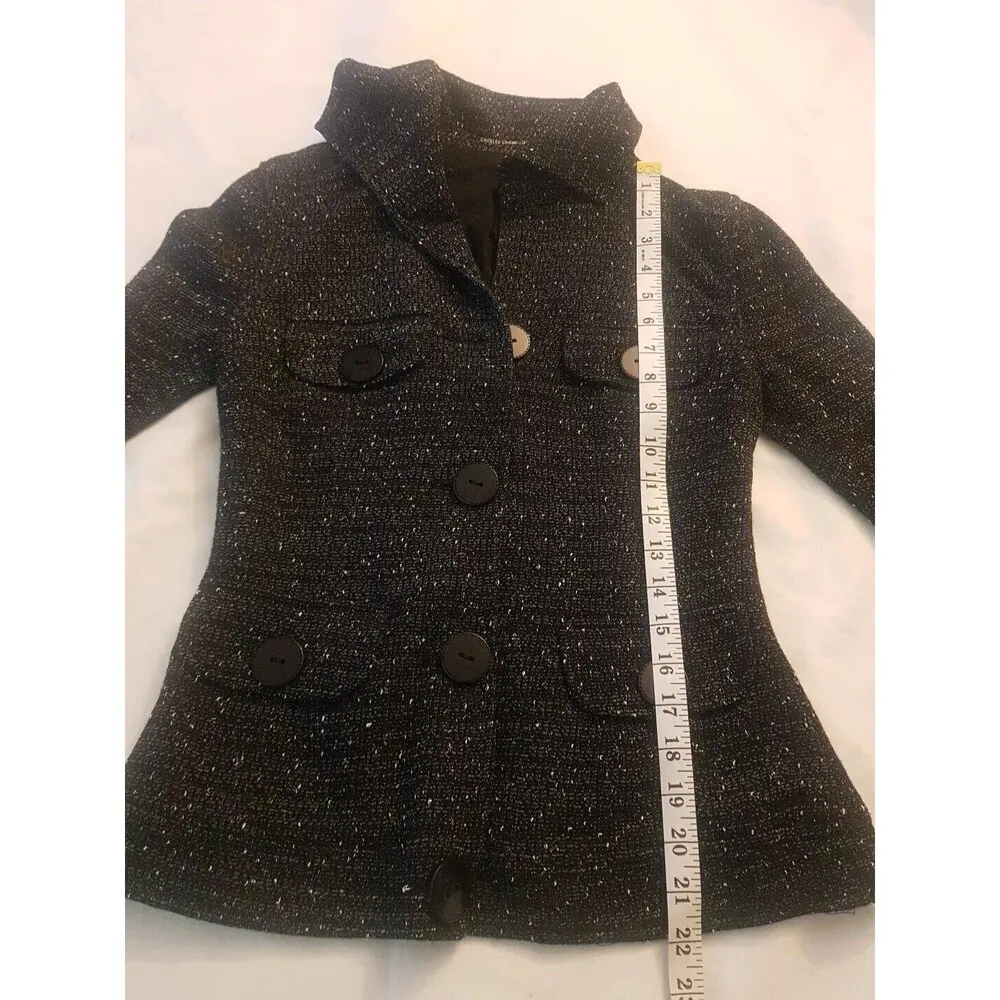 Charles Chang Lima Blazer Small Jacket Career Textured Business Casual Wear Work Black - Image 13