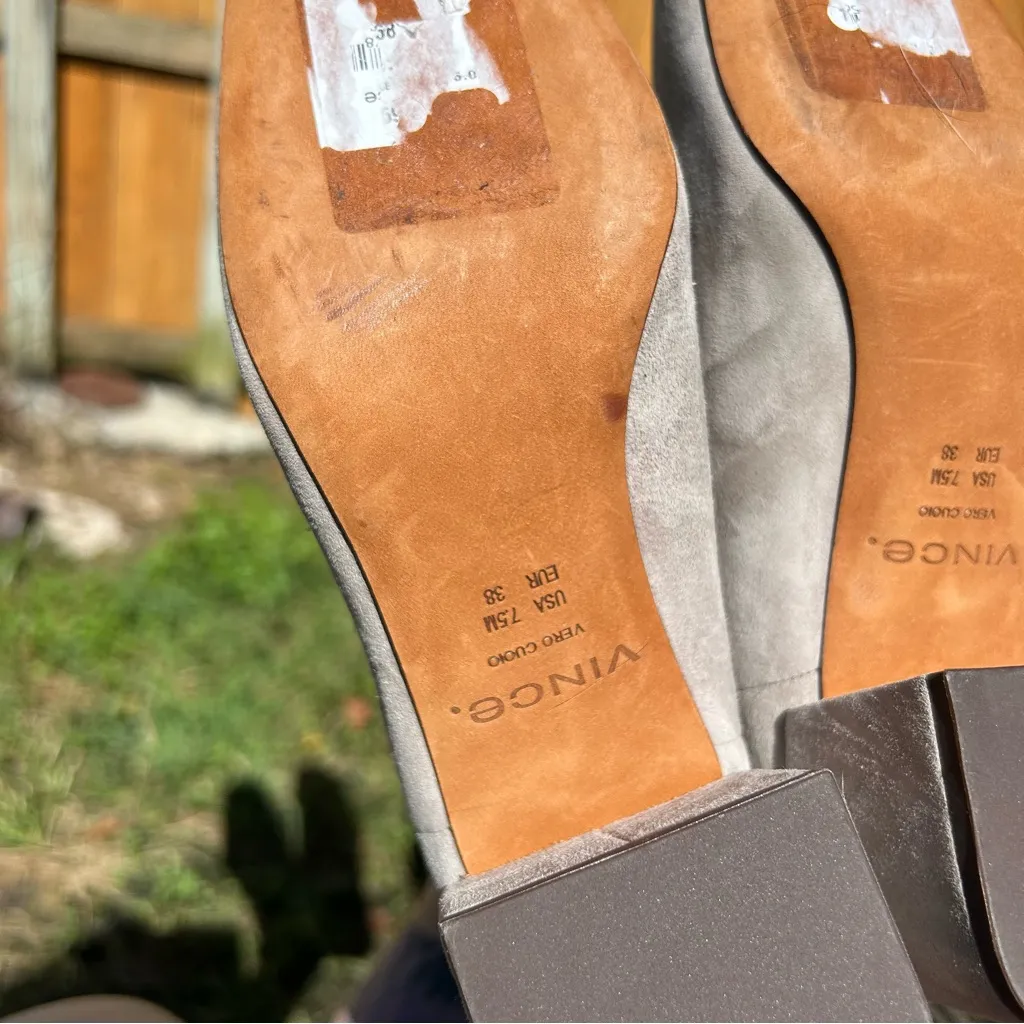 VINCE Blakely Ankle Boots  Suede Block Heel‎ Gray 7.5 - Image 4