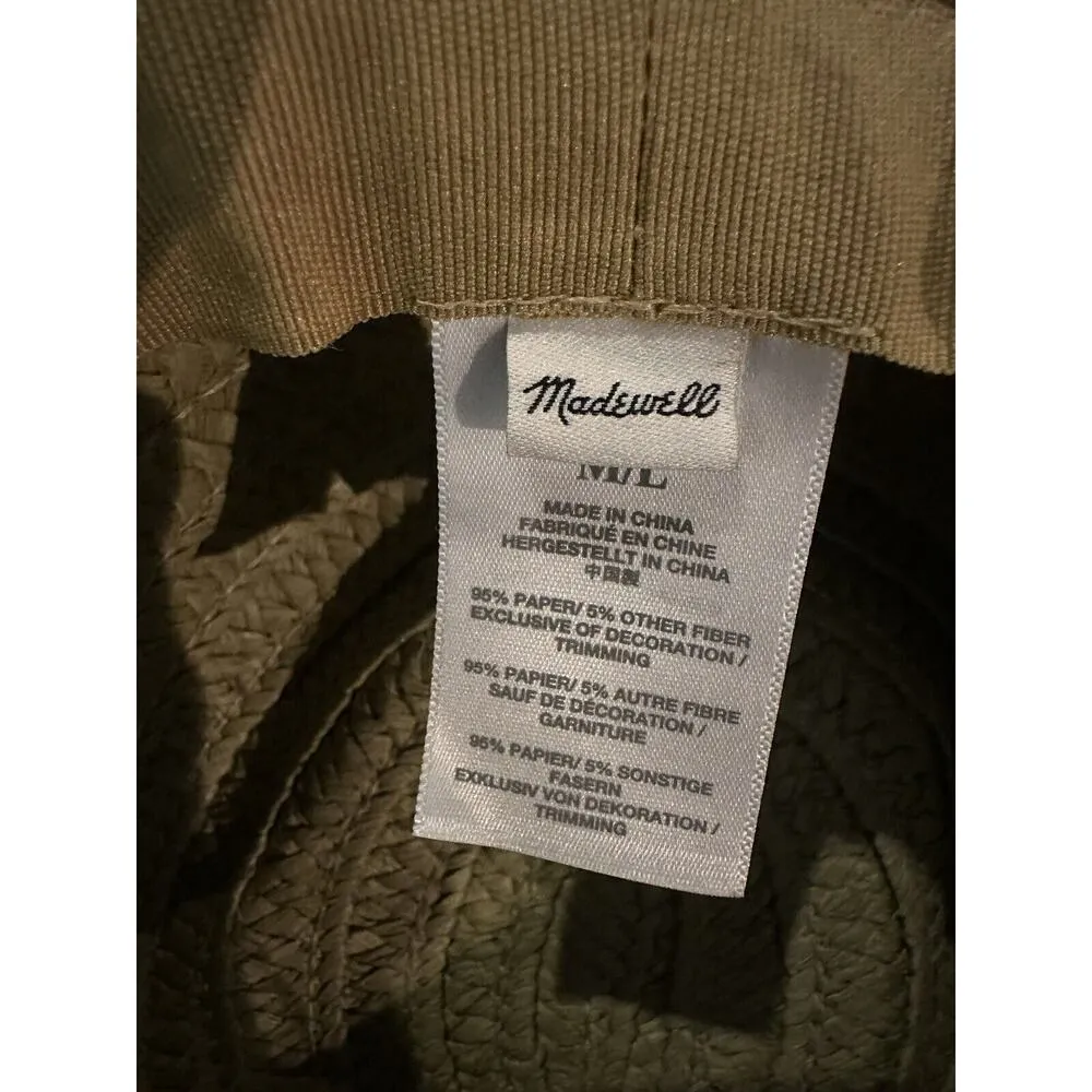 Madewell Floppy Brim Summer Straw Hat Size M-L Style MD832 Rope Accent Nautical - Image 3