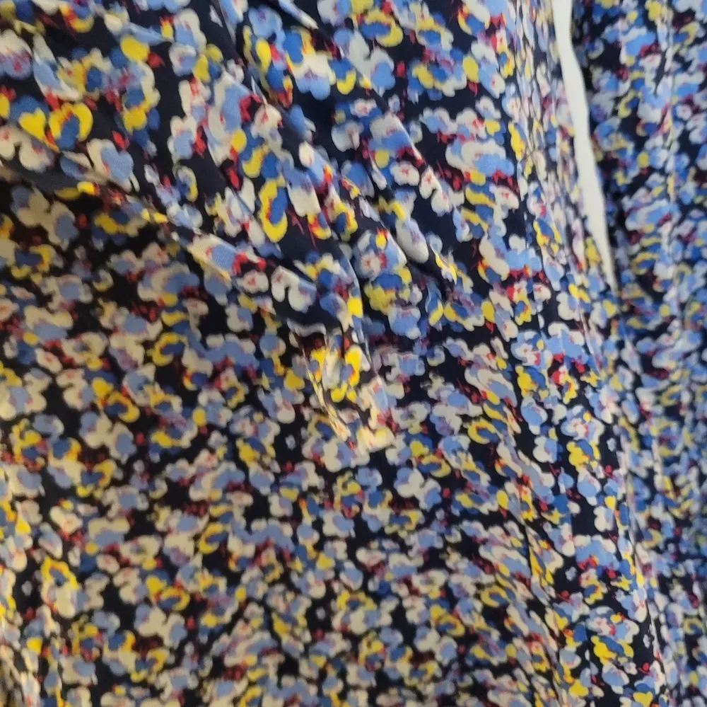 Zara Women Blue Multicolor Floral Print Longsleeve Shift Dress S - Image 5