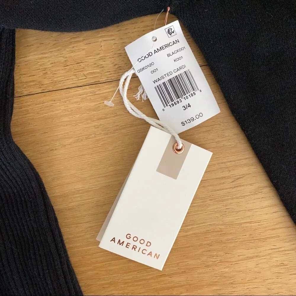 Good American - Waisted Cardi in Black - Image 2