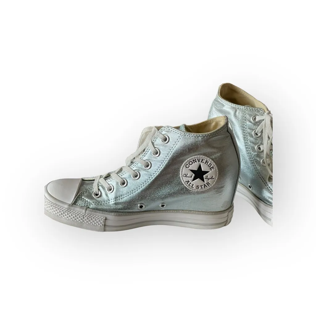 Rare: Sophia Vergara’s Converse ✪ Chucks Lux Mid Wedge Sneakers ✪ Metal Glacier - Image 7