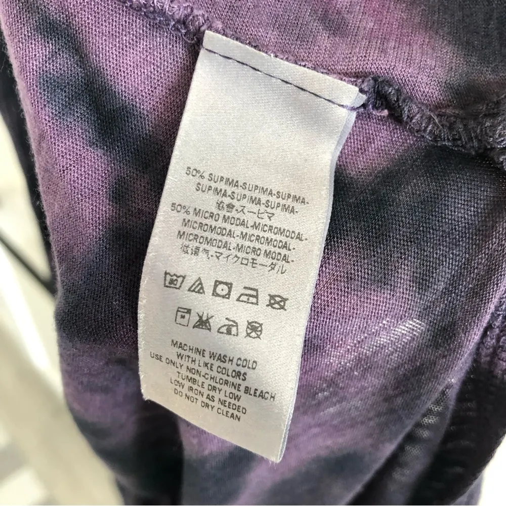 Free People Purple Tie Dye Open Back Tunic Tee - Image 5