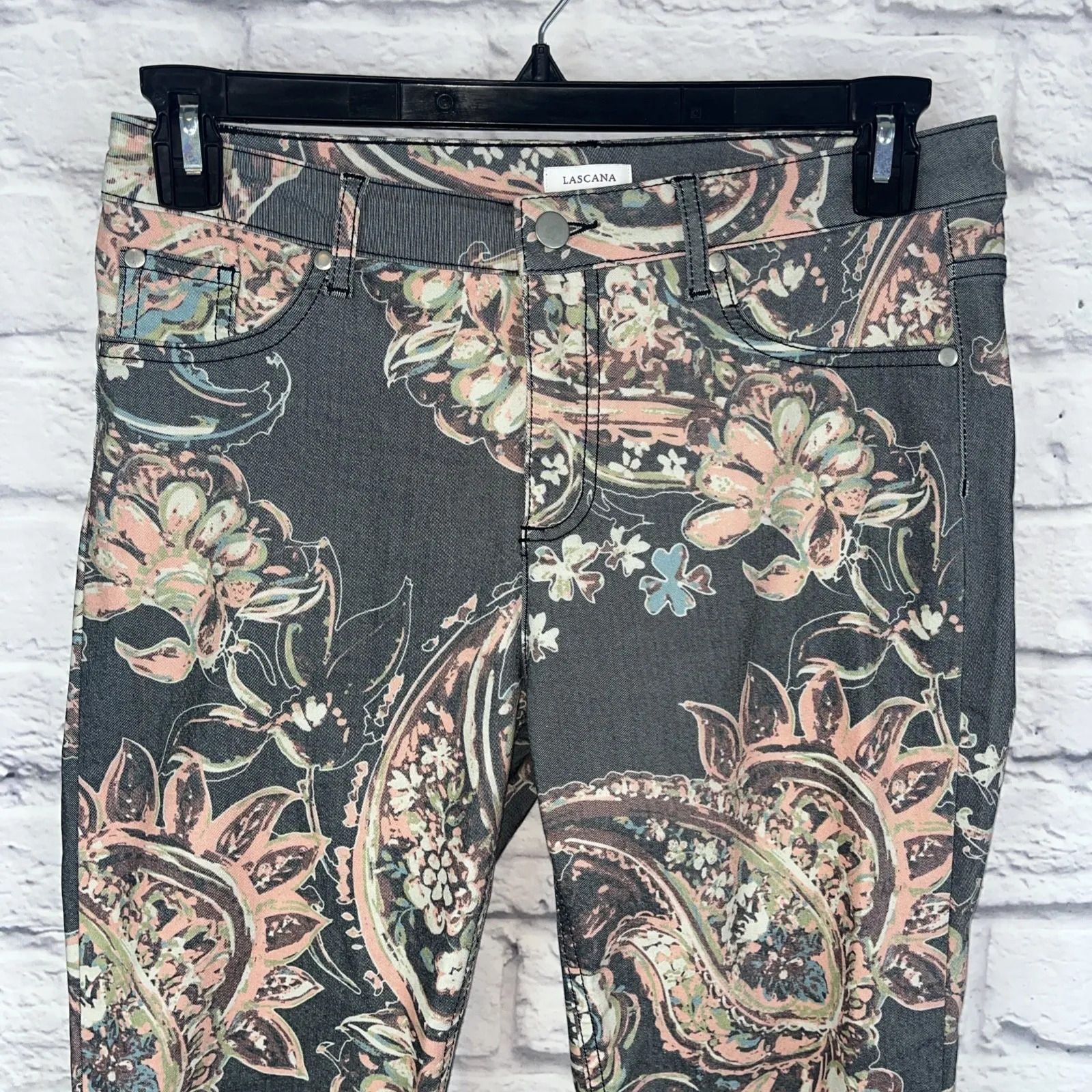 Lascana Women's Skinny Leg Cropped Paisley Print Boho Casual Pants Size 8 - Image 2