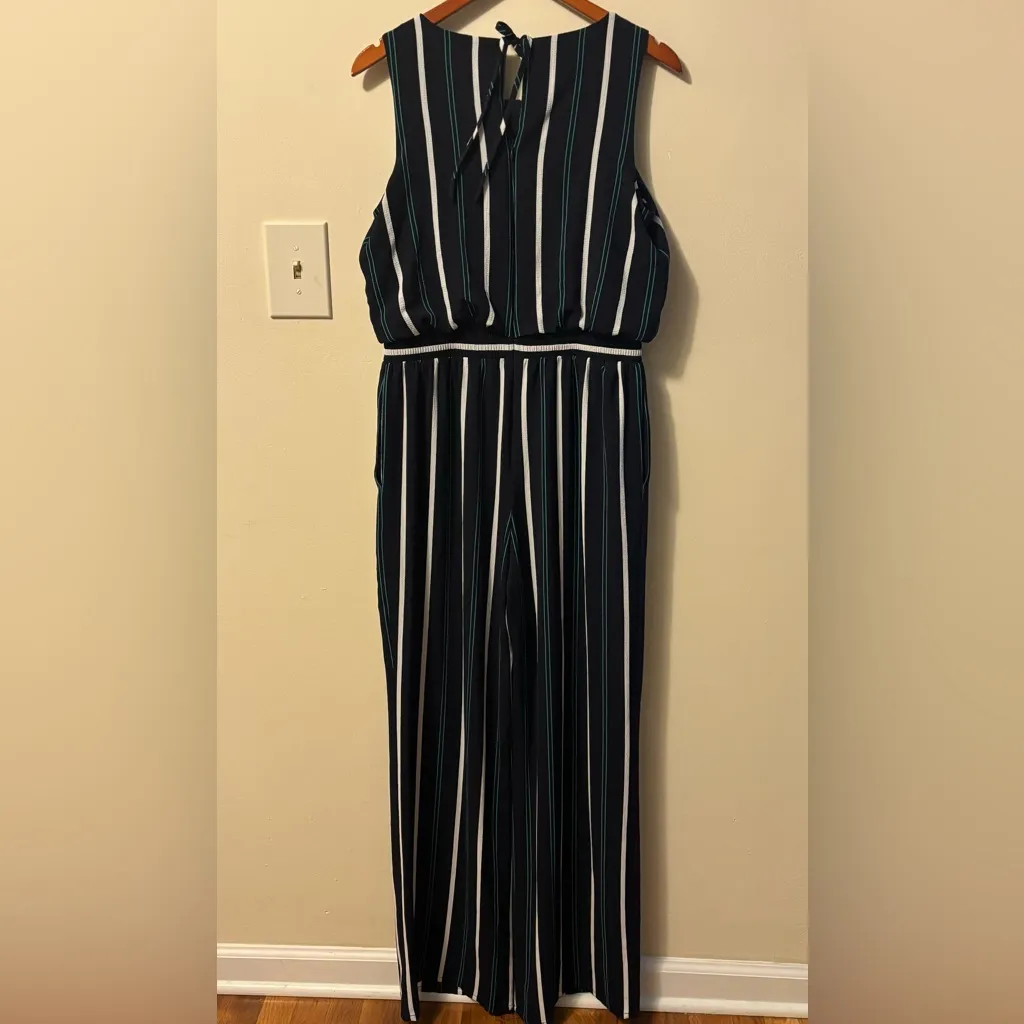 Eliza J Navy Multicolor Striped Jumpsuit - Image 5