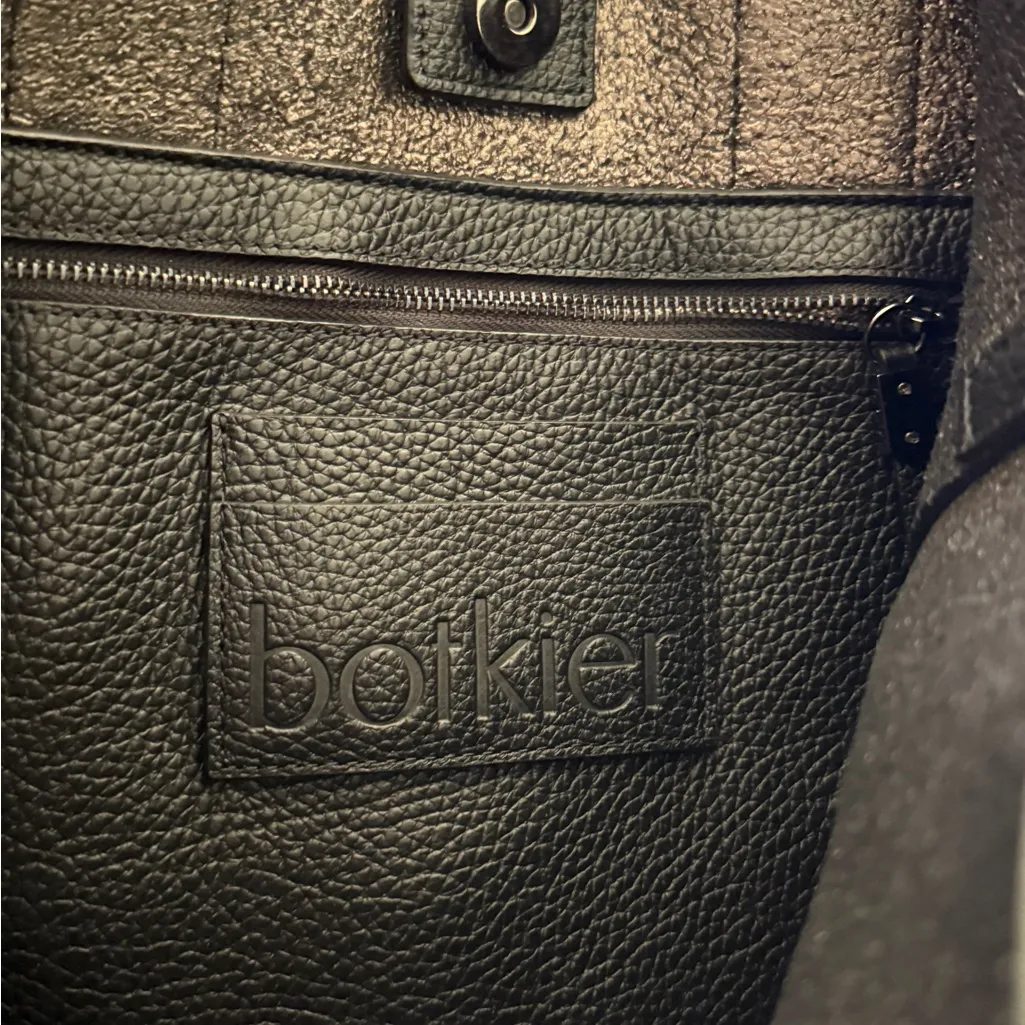 NWT Botkier Black Sutton Place Medium Authentic Leather Tote Clasp Convertible - Image 8