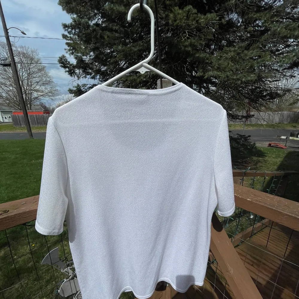 Women Vintage Katie  Collection
Short Sleeve Double Layer Blouse Shirt - Image 5