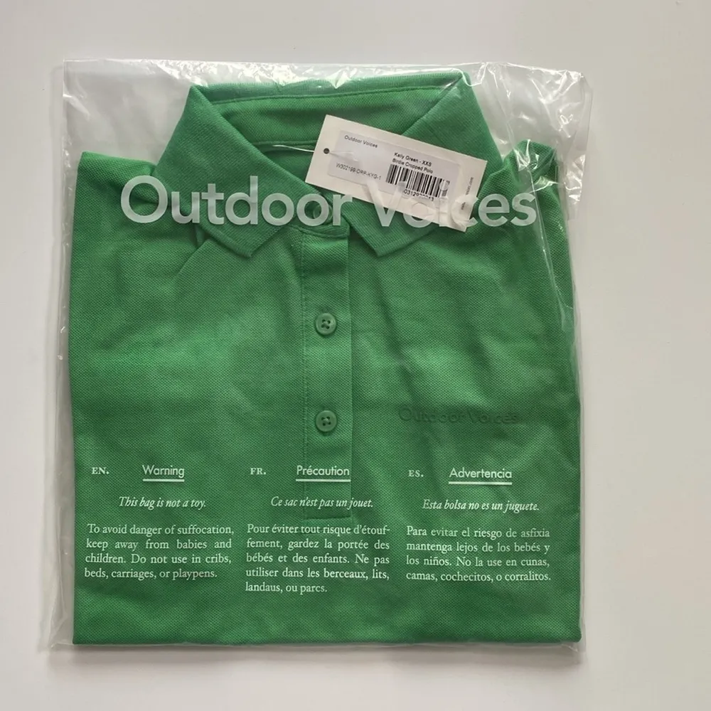 Outdoor Voices Birdie Cropped Polo Kelly Green Size XXS - Image 2