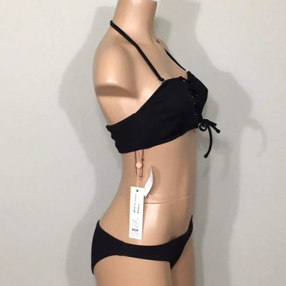 MINKPINK ribbed lace up bikini. NWT - Image 6
