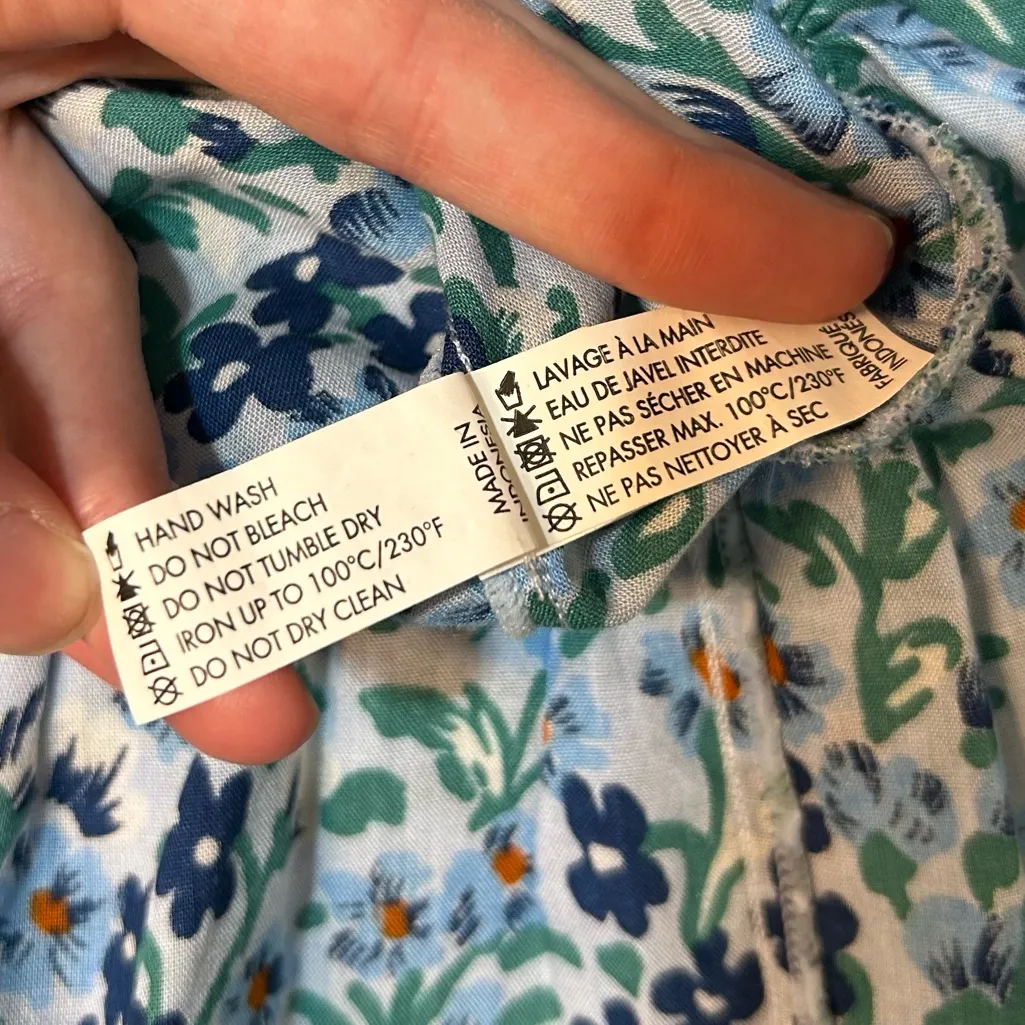 Poupette St Barth Mabelle Printed Mini Dress Blue Size Medium Resort Vacation - Image 15