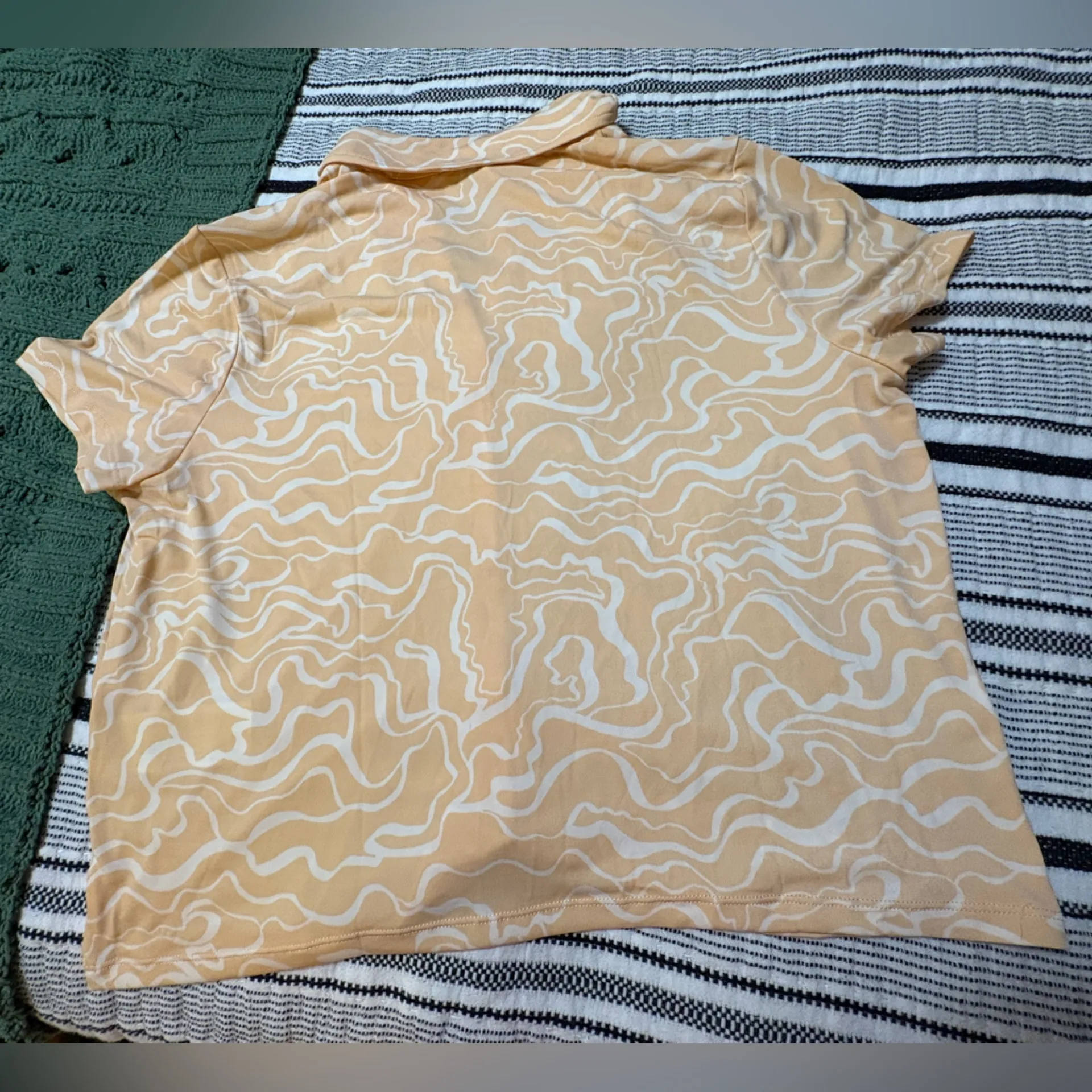 Abercrombie & Fitch Womens XL‎ Button Down Shirt Abstract Print Short Sleeve - Image 5