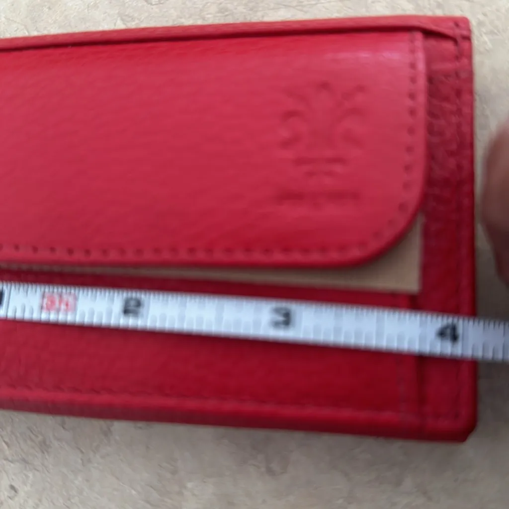 🇮🇹 Firenze Handmade Womens Grain Leather Red Mini Trifold Wallet Small - Image 7