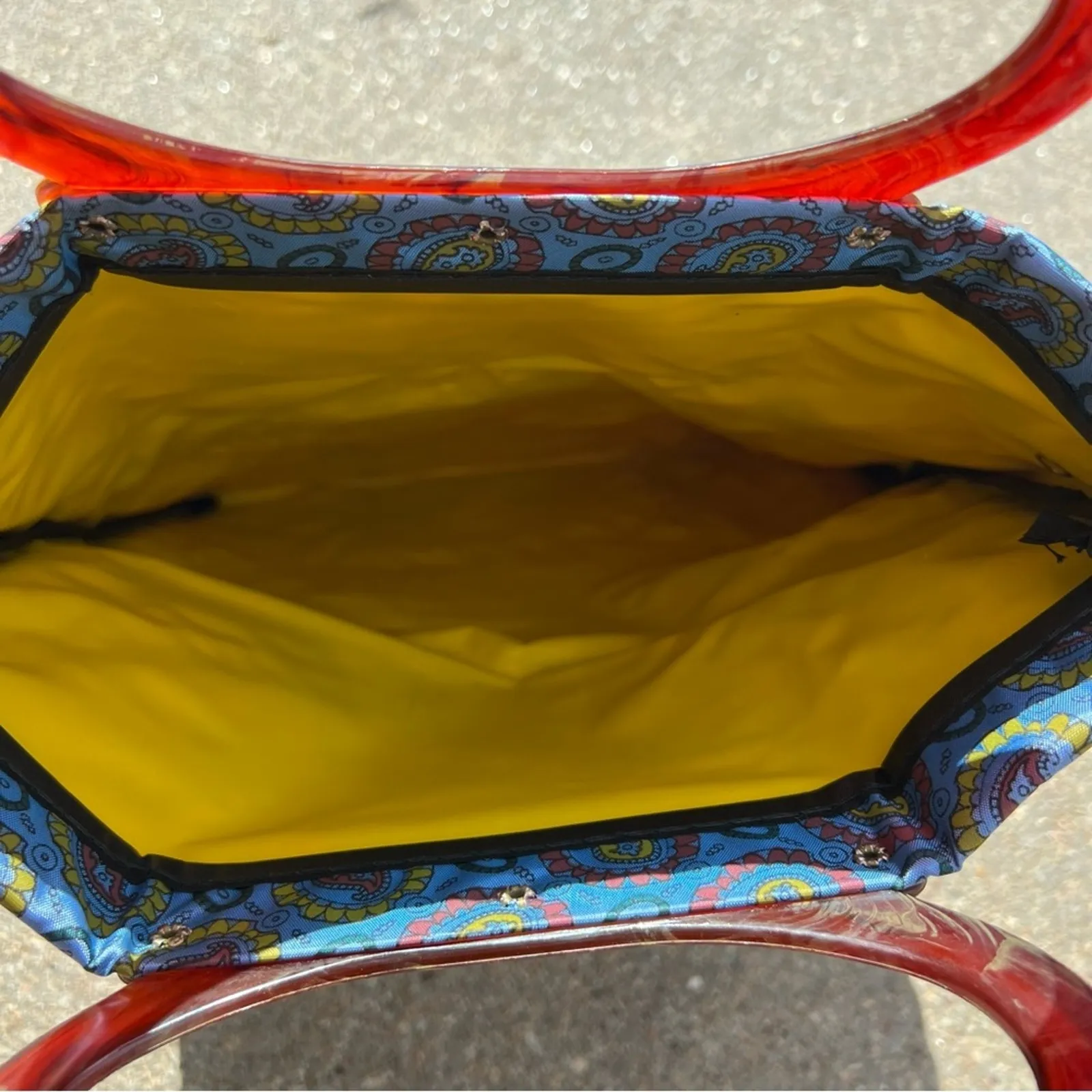 Vintage 60s Lady’s Pride blue paisley convertible handbag - Image 4