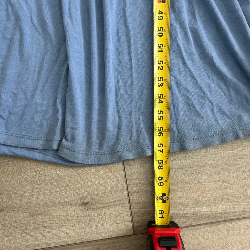 Lauren Moshi Blue Racerback Sleeveless Ribbed Maxi Dress Dolphin Skull Graphic M - Image 9