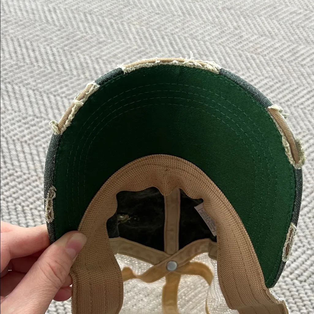 Mountain Girl Distressed SnapBack Cap Green - Image 6