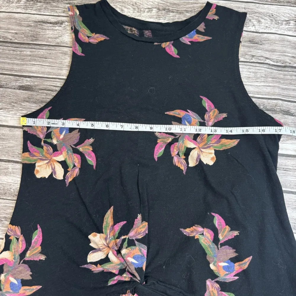 ANA A New Day Women's Twist Front Black Multicolor Floral Tank Top M Med Medium - Image 9