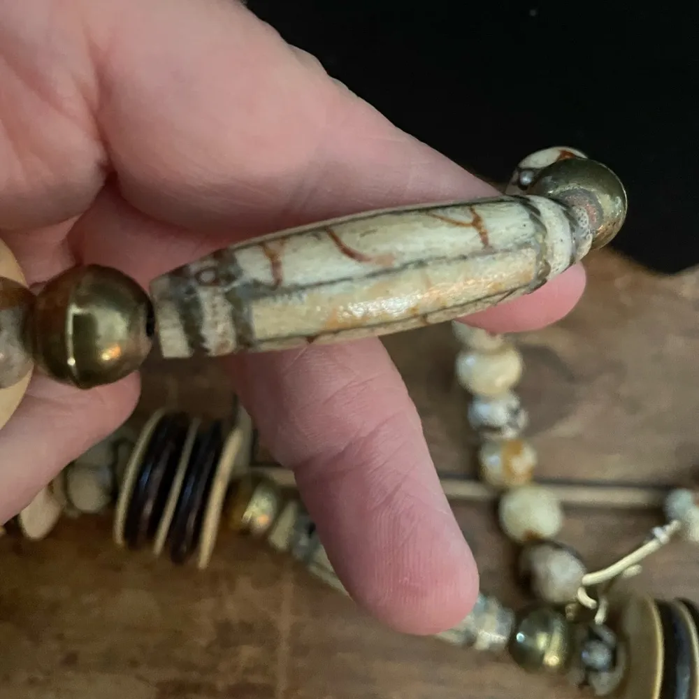 Artisan Handcrafted Bone And wood Bead Necklace - Image 2