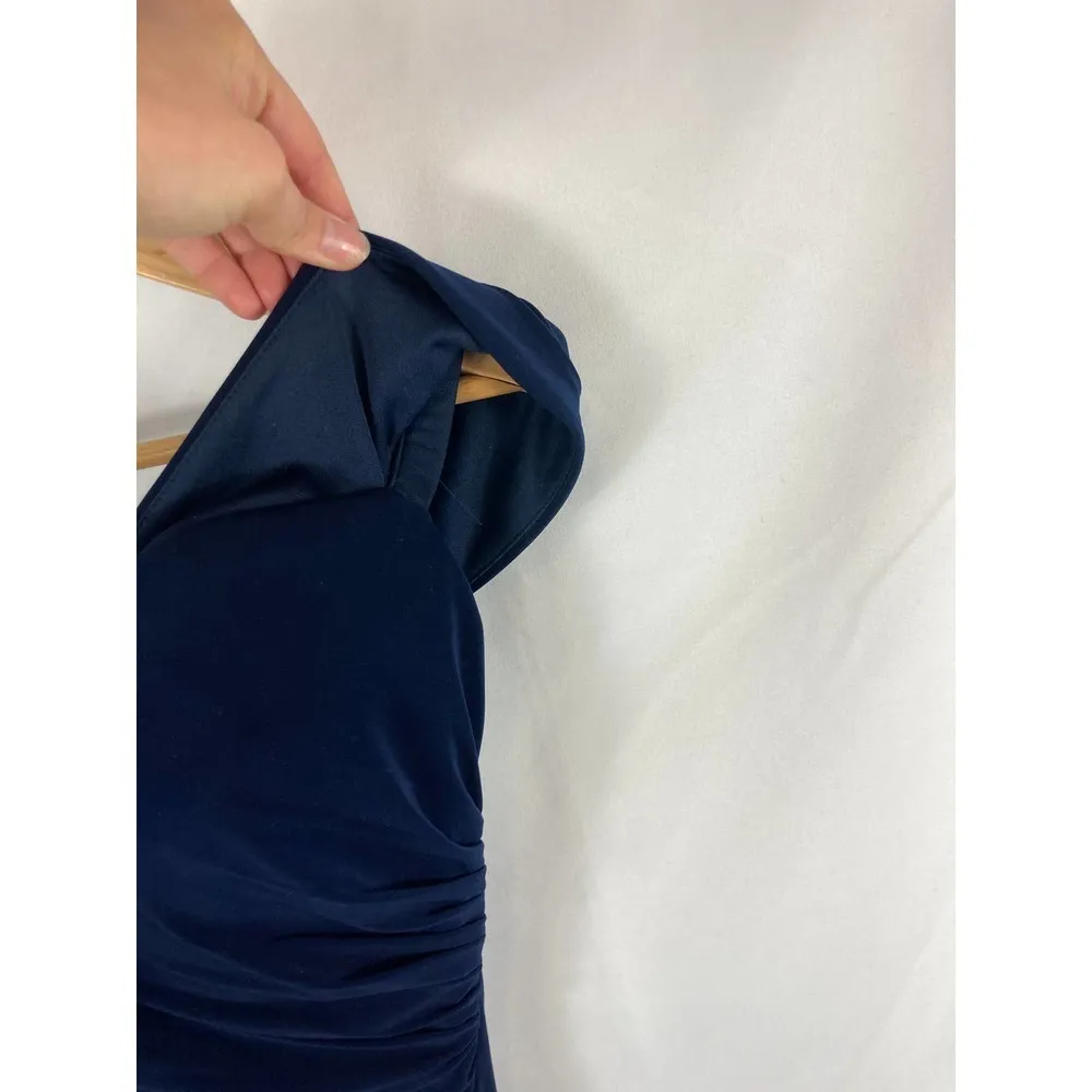 La Femme Off Shoulder Jersey Gown Navy size 2 - Image 4
