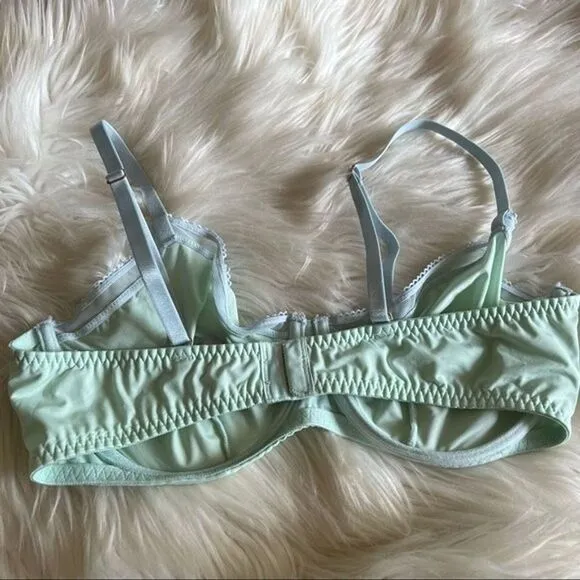 Savage X Fenty Women's‎ Unlined Microfiber Demi Cup Bra Green Size undefined - Image 6