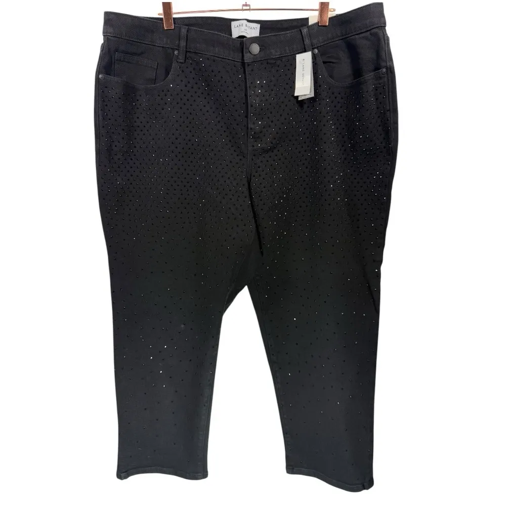 NWT Lane Bryant Mid Rise Boyfriend Fit‎ Jeans Rhinestones 20P - Image 7