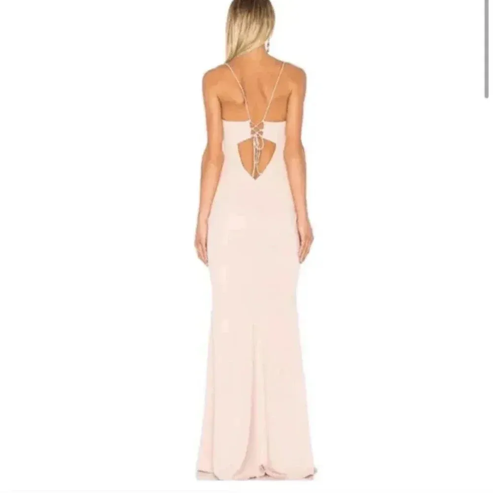 NEW- NWOT Katie May Luna Gown Dress 6 Dusty Rose Maxi Backless Formal - Image 2