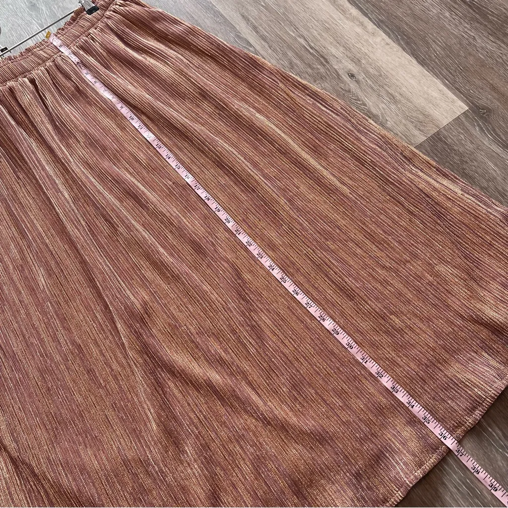 Loveriche metallic dusty rose pink midi‎ skirt - Image 4