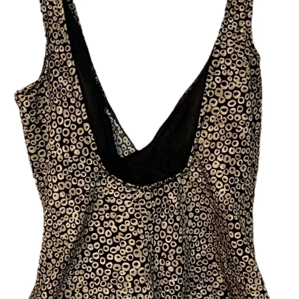 Miraclesuit 12 One Piece Swimsuit Ruched Waist Black Tan Geometric Bathing Suit - Image 4