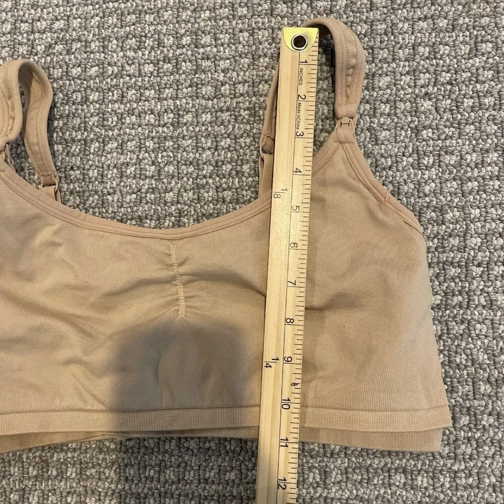 Auden Bra Womens Large Nursing Pumping Maternity Beige Adjustable Straps Stretch Tan - Image 4