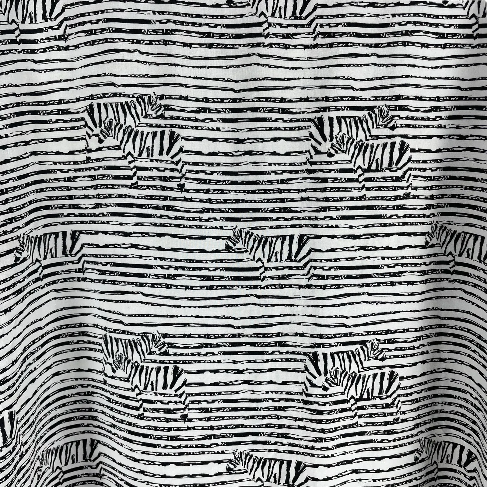 Chico's Zebra Stripe Printed Button Front Shirt Black White Size 1/ M - Image 6