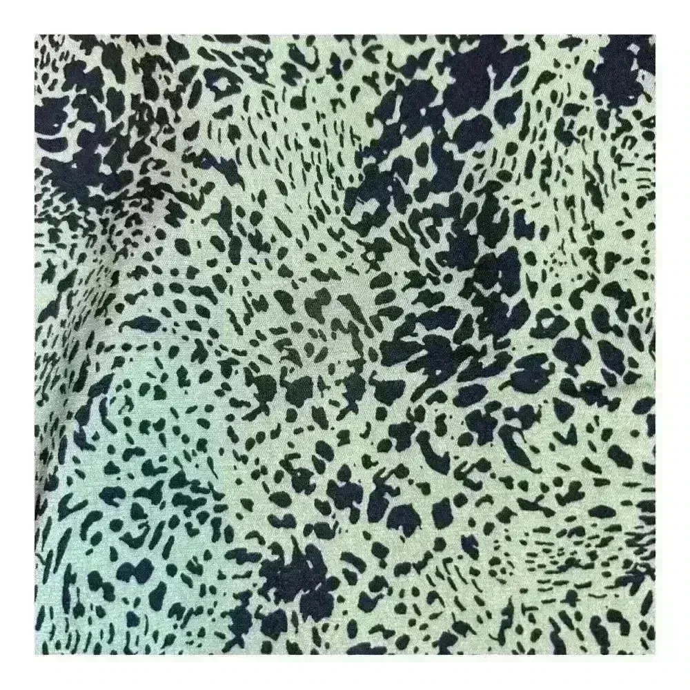 Ophelia Roe Blouse L green black animal print 1 button back Rouched Puff Sleeve - Image 6