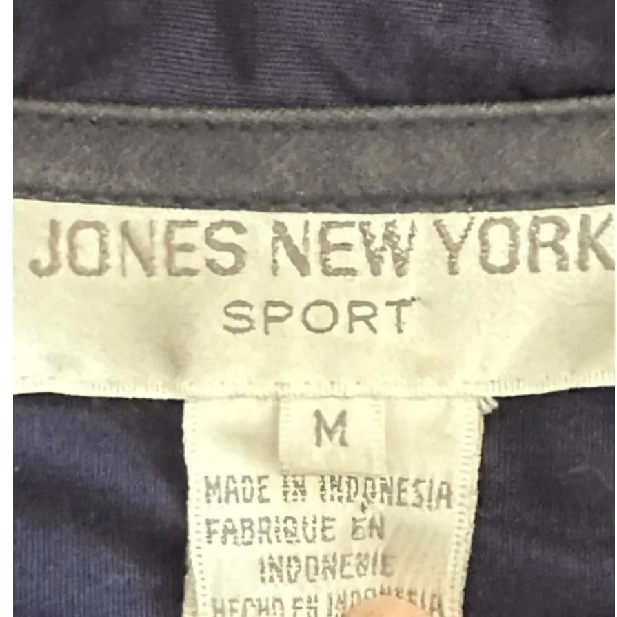 Jones New York Sport Womens Navy Hooded Vest Zip Up Casual Utility Size M - Image 4