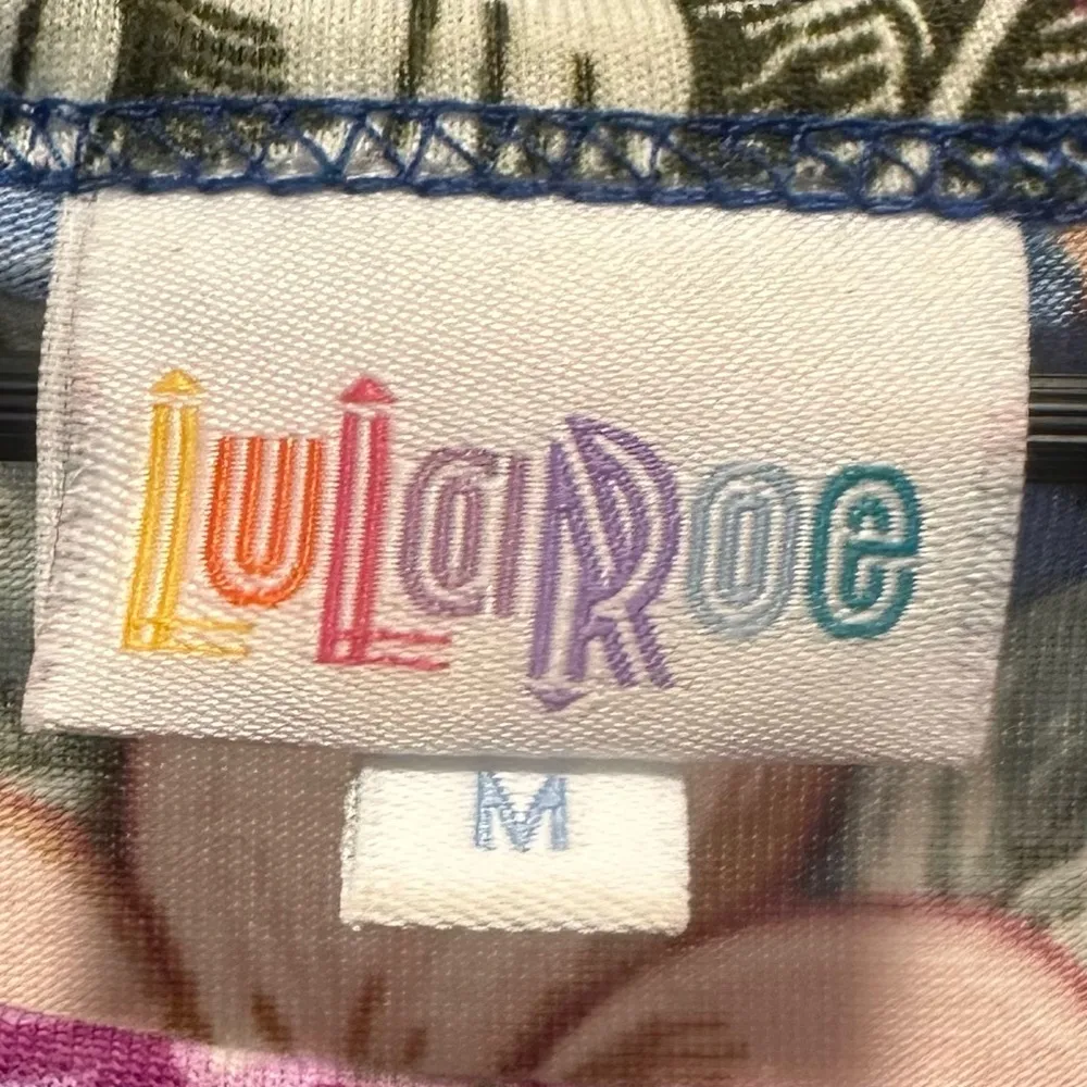 Lularoe Floral Blue Midi Dress w purple flowers sz M summer,flower garden,comfy - Image 3