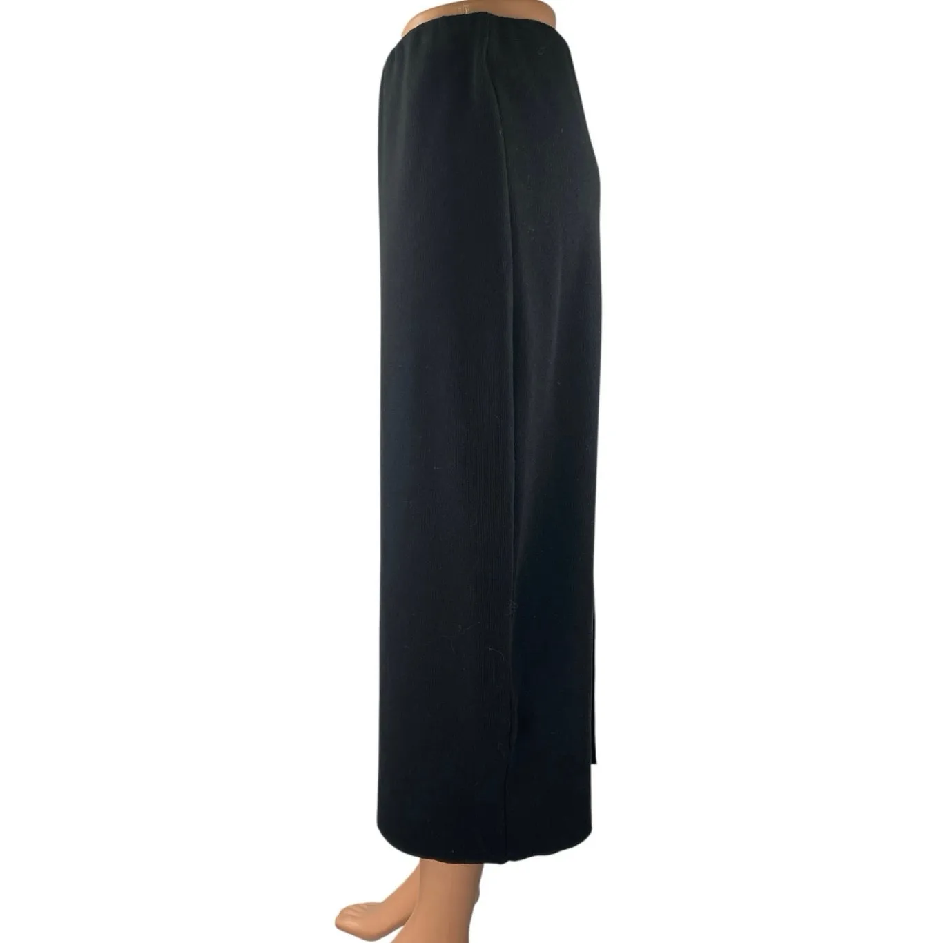 Zara Women's Black Knit High Waisted Pull On Slit Straight Midi Skirt Size M - Image 2