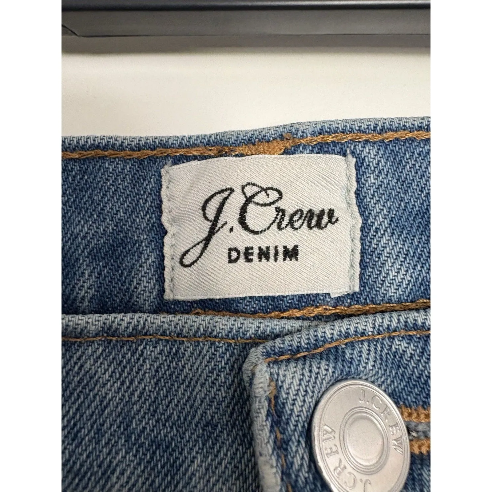 J.Crew Factory Boyfriend Jeans Size 24 Distressed Frayed Hem Blue - Image 2