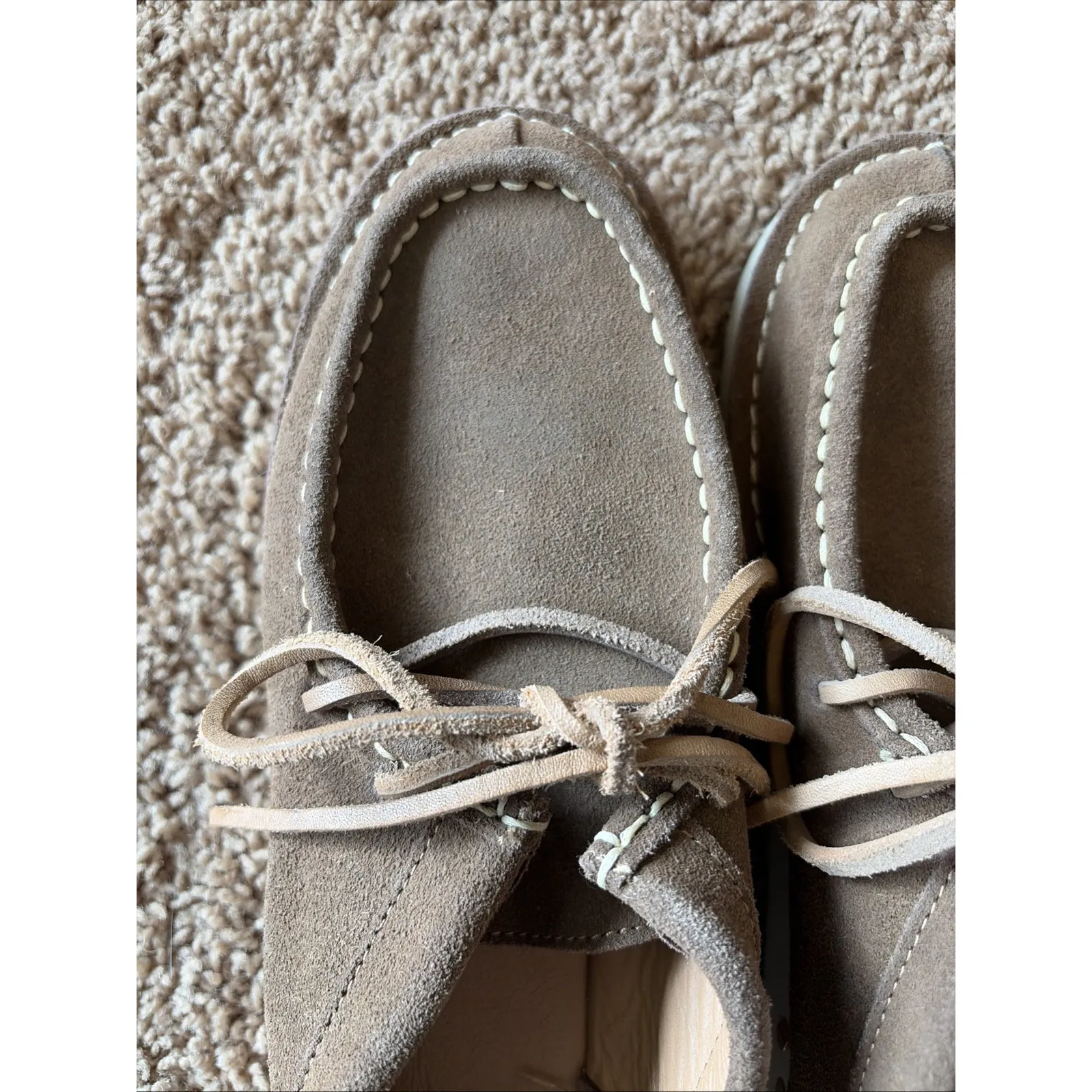 Beek Brown Suede Lace Up Wallabee Moccasin Toe Casual Comfort Shoes Womens 8 - Image 4