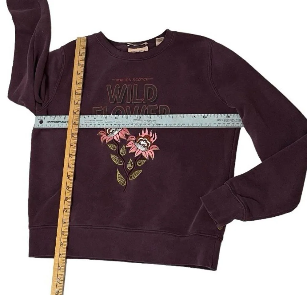 SCOTCH & SODA Maison Scotch Sweatshirt Floral Embroidery Womens Size Small - Image 7