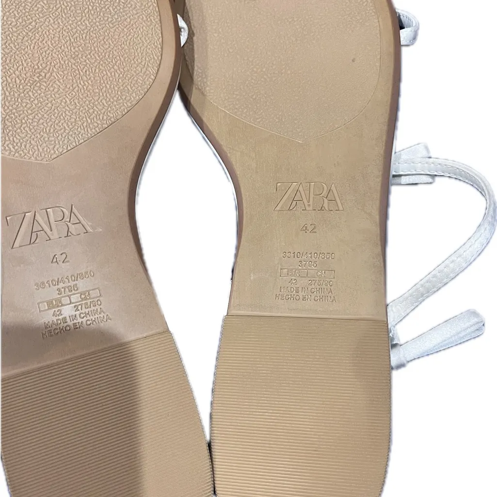 Zara Women's Bow Strappy Cream Sandals - Image 5