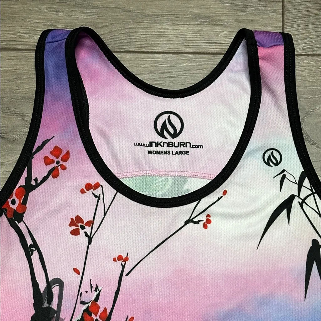 INKnBURN Zen Running Training Tank Black Pink Size Large - Image 2