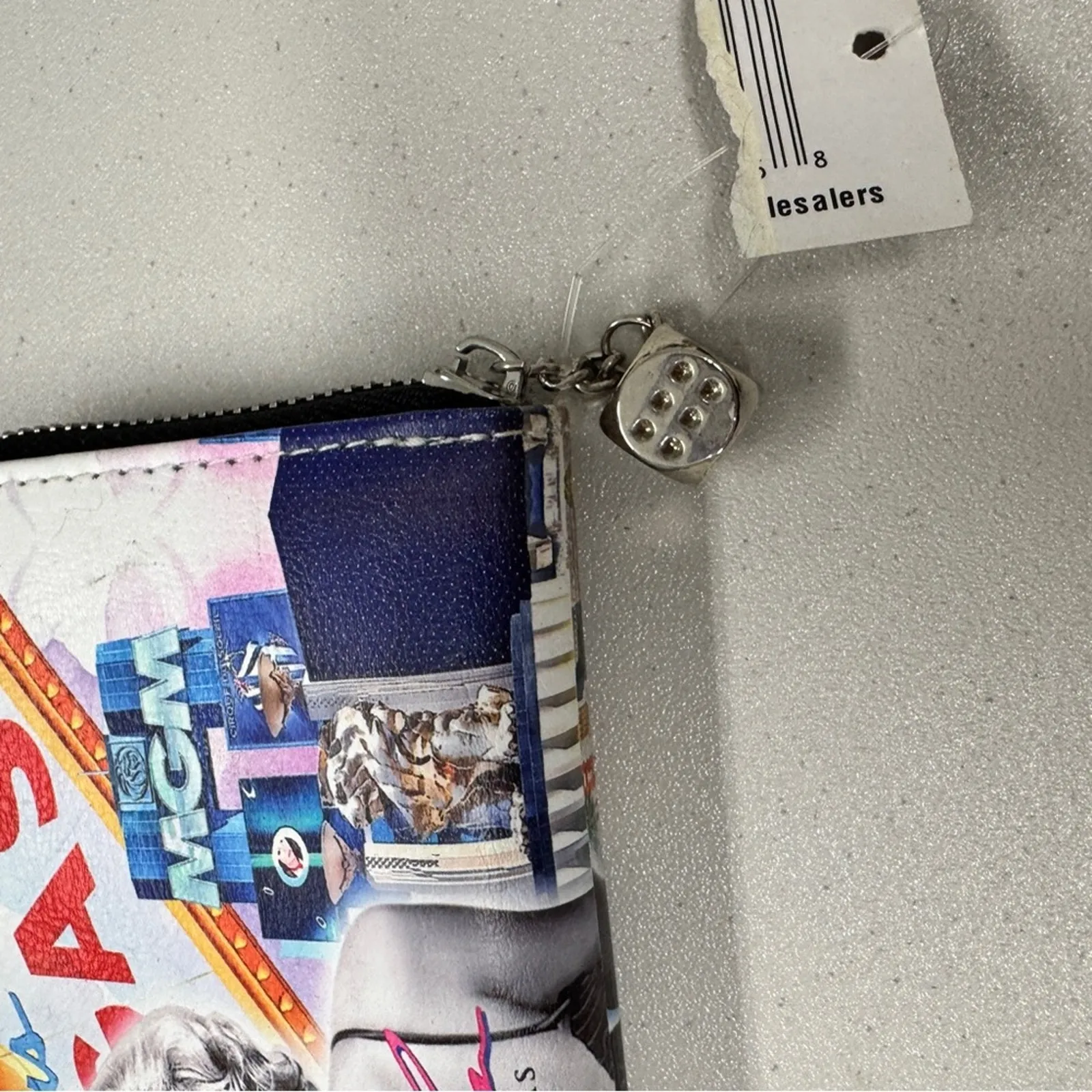 Welcome to Las Vegas Womens Wallet Full Zip Marilyn Monroe MGM Dice Charm NWT Blue - Image 5